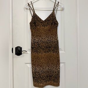 Bisou Bisou Animal Print Cocktail Dress with Beaded Details
